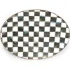 Mackenzie-childs Mackenzie Childs Courtly Check Medium Enameled Steel Oval Platter In Black