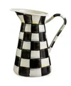 Mackenzie-childs Mackenzie Childs Courtly Check Medium Enameled Steel Practical Pitcher In Black