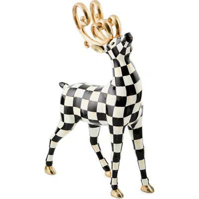Mackenzie-childs Mackenzie Childs Courtly Check Noel Standing Deer Figurine In Black