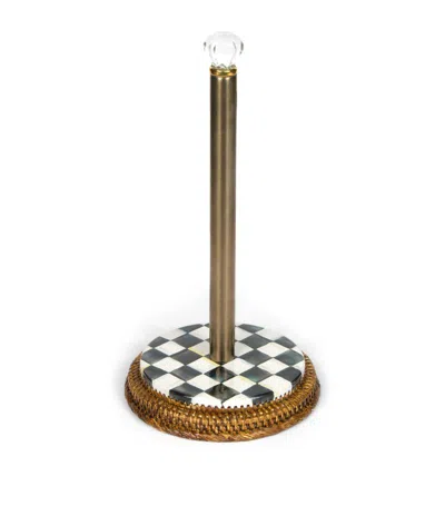 Mackenzie-childs Courtly Check Paper Towel Holder In Black