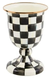 Mackenzie-childs Mackenzie Childs Courtly Check Pedestal Vase In Black