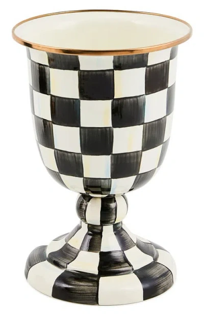 Mackenzie-childs Mackenzie Childs Courtly Check Pedestal Vase In Black