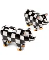 Mackenzie-childs Courtly Check Pig Salt & Pepper Set In No Color