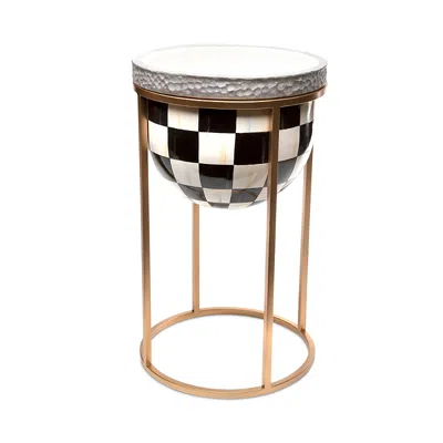 Mackenzie-childs Courtly Check Plant Stand, Short In Multi