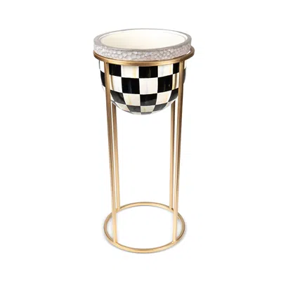 Mackenzie-childs Courtly Check Plant Stand, Tall In Multi