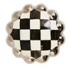 Mackenzie-childs Courtly Check Platinum Round Knob In Black