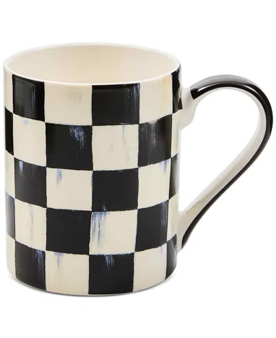 Mackenzie-childs Courtly Check Porcelain Mug In Black