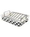 Mackenzie-childs Courtly Check Roasting Pan With Rack In Black