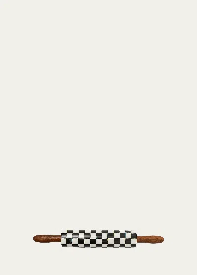 Mackenzie-childs Courtly Check Rolling Pin In Black