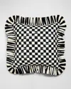 Mackenzie-childs Courtly Check Ruffle Throw Pillow