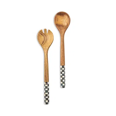 Mackenzie-childs Courtly Check Salad Servers, Set Of 2 In Multi