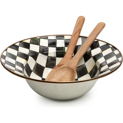 Mackenzie-childs Mackenzie Childs Courtly Check Salad Set In Black/white