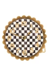 Mackenzie-childs Mackenzie Childs Courtly Check Scalloped Desk Clock In Multi