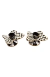 Mackenzie-childs Mackenzie Childs Courtly Check Set Of 2 Butterfly Candleholders