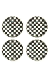 Mackenzie-childs Mackenzie Childs Courtly Check Set Of 4 Chargers In Multi