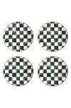Mackenzie-childs Mackenzie Childs Courtly Check Set Of 4 Enamel Salad Plates