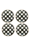Mackenzie-childs Mackenzie Childs Courtly Check Set Of 4 Enameled Steel Appetizer Plates