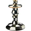 Mackenzie-childs Mackenzie Childs Courtly Check Short Enameled Steel Candleholder