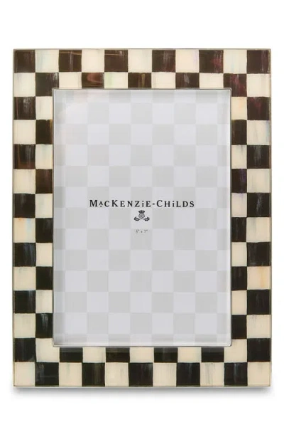 Mackenzie-childs Mackenzie Childs Courtly Check Silver Plate 5 X 7-inch Picture Frame In Multi