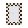 Mackenzie-childs Courtly Check Silver Plated Frame, 4 X 6 In Black