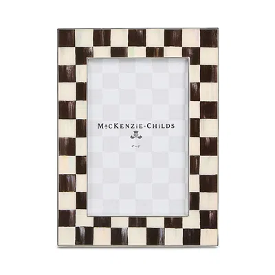 Mackenzie-childs Courtly Check Silver Plated Frame, 4 X 6 In Black