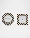 Mackenzie-childs Courtly Check Silver-plated Picture Frames, Set Of 2