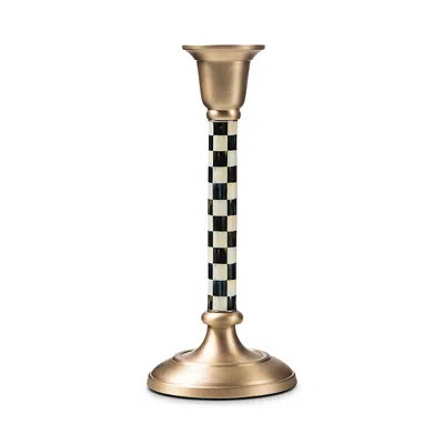 Mackenzie-childs Courtly Check Small Candlestick In Black