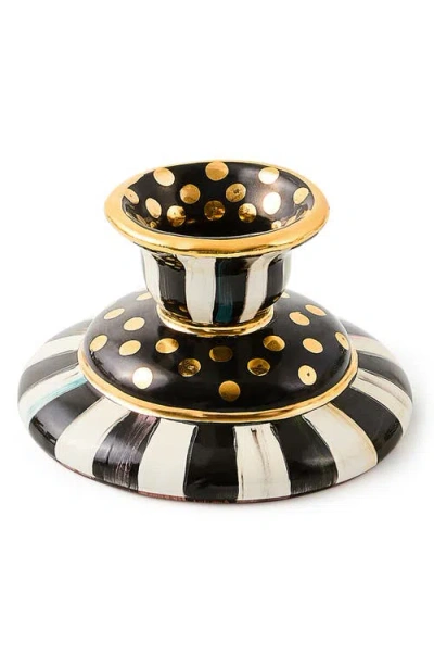 Mackenzie-childs Mackenzie Childs Courtly Check Small Ceramic Candleholder In Multi