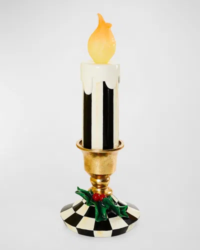 Mackenzie-childs Courtly Check Small Illuminated Trophy Candle In Multi