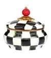 Mackenzie-childs Mackenzie Childs Courtley Check Enamel Squashed Canister In Black