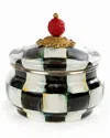 Mackenzie-childs Mackenzie Childs Courtley Check Enamel Squashed Canister In Check/black