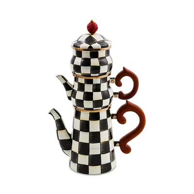 Mackenzie-childs Courtly Check Stackable Coffee Set In Black