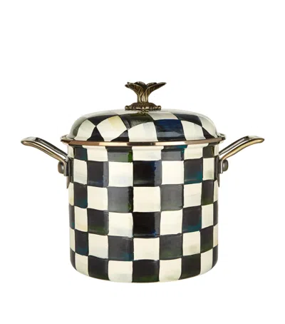 Mackenzie-childs Courtly Check Stockpot In Black