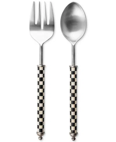 Mackenzie-childs Courtly Check Supper Club Salad Serving Set In Transparent