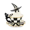 Mackenzie-childs Courtly Check Teacup Ghost Decor In Black
