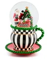 Mackenzie-childs Courtly Check Teacup Snow Globe In Multi