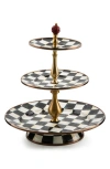Mackenzie-childs Mackenzie Childs Courtly Check Three Tier Sweet Stand