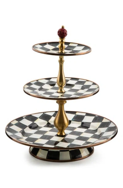 Mackenzie-childs Mackenzie Childs Courtly Check Three Tier Sweet Stand