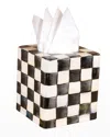 Shop Mackenzie-childs Courtly Check Tissue Box Cover In Check/black