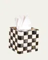 Mackenzie-childs Courtly Check Tissue Box Cover In Check/black