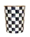 Mackenzie-childs Courtly Check Wastebasket In Black/check