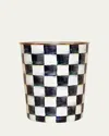 Mackenzie-childs Courtly Check Wastebasket In Black/check