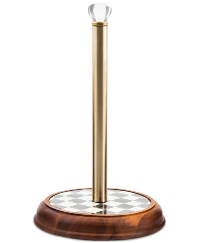 MACKENZIE-CHILDS COURTLY CHECK WOOD PAPER TOWEL HOLDER