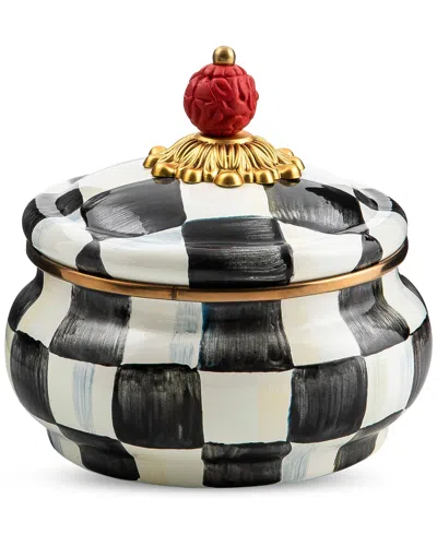 Mackenzie-childs Courtly Checks Enameled Steel Squash Pot Canister In No Color