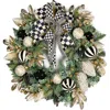 Mackenzie-childs Mackenzie Childs Courtly Checks Illuminated 26-inch Wreath In Multi