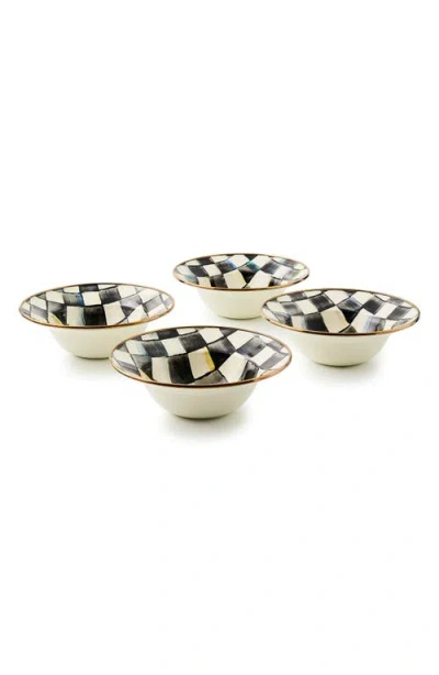 Mackenzie-childs Mackenzie Childs Courtly Checks Set Of 4 Enamel Breakfast Bowls In Black