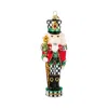 Mackenzie-childs Courtly Classic Nutcracker Glass Ornament In Multi