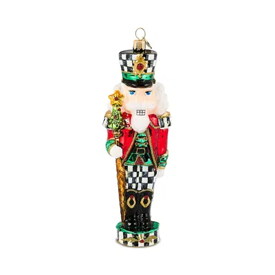 Mackenzie-childs Courtly Classic Nutcracker Glass Ornament In Multi