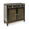 Mackenzie-childs Courtly Criss-cross Small Cabinet In Multi