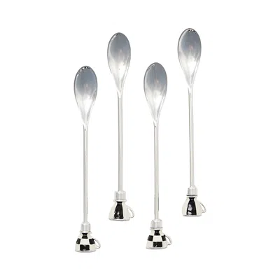 Mackenzie-childs Courtly Espresso Spoons, Set Of 4 In Gray